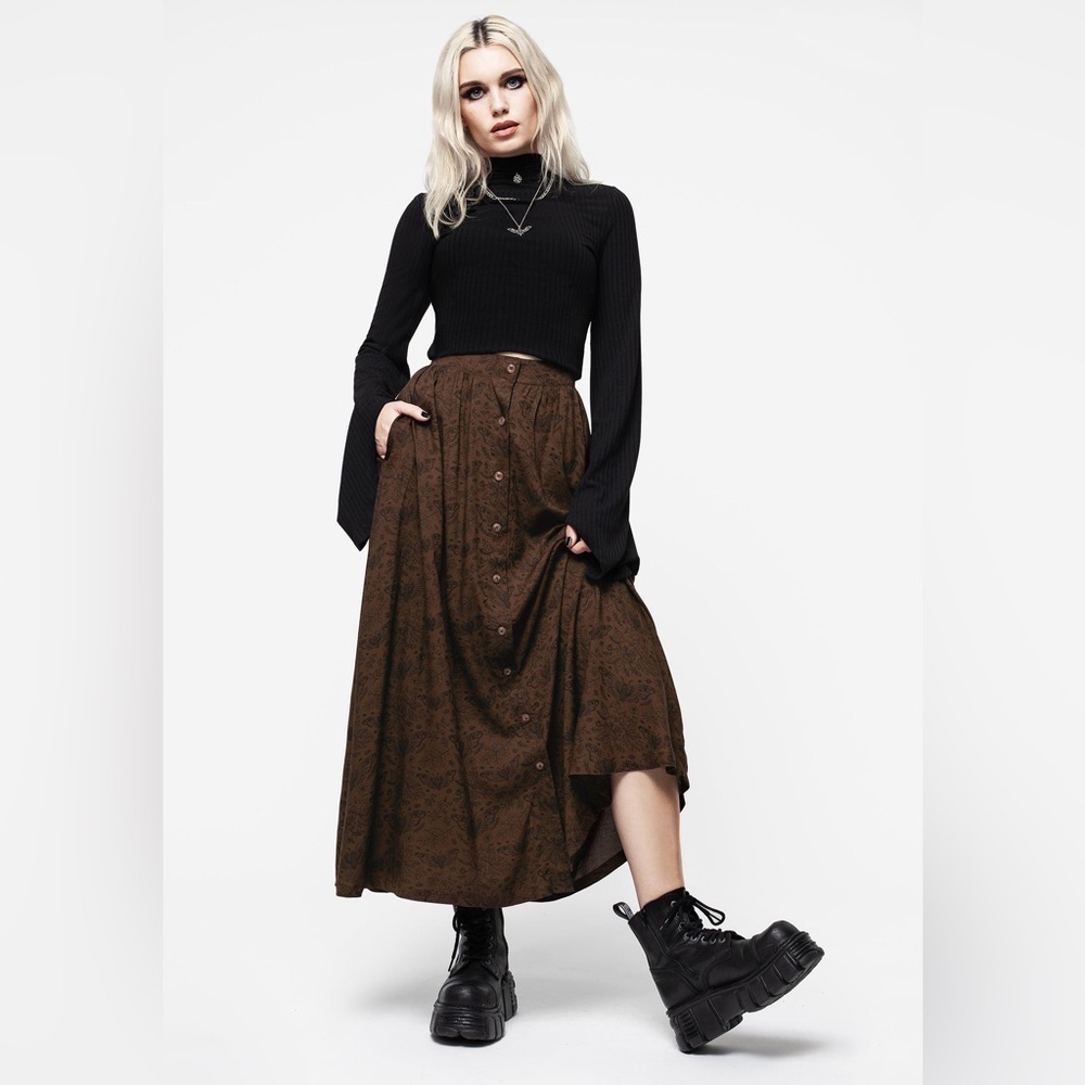 Disturbia Rosamoth Button Up Midi Skirt Size 16 / UK 20 - Picture 6 of 9